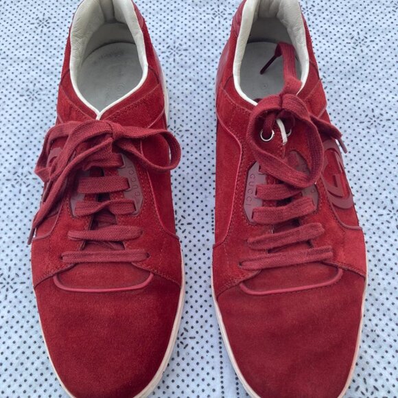 Vintage Gucci Prince Nappa Moorea Rosso Red Suede Sneaker Trainer Shoes 8.5G - Picture 3 of 13